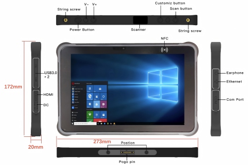 Rugged Tablet PC touchscreen with 10 point touch from sharevdi